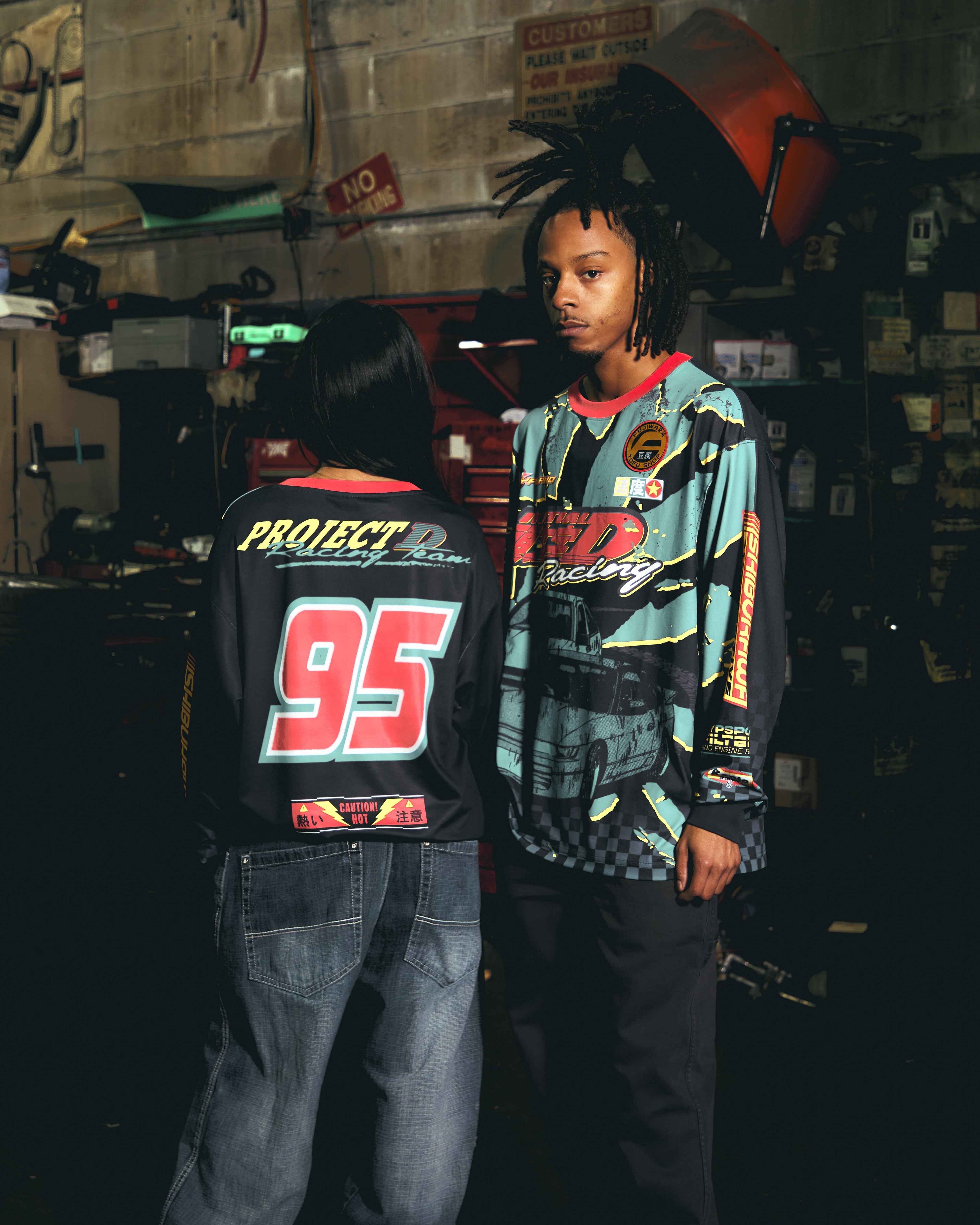 INITIAL D MOTO LONG SLEEVE SHIRT (GREEN)