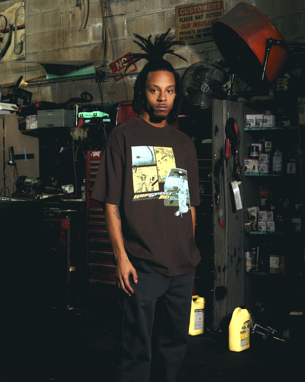 INITIAL D FUJIWARA SPORT SHIRT (CHOCOLATE)