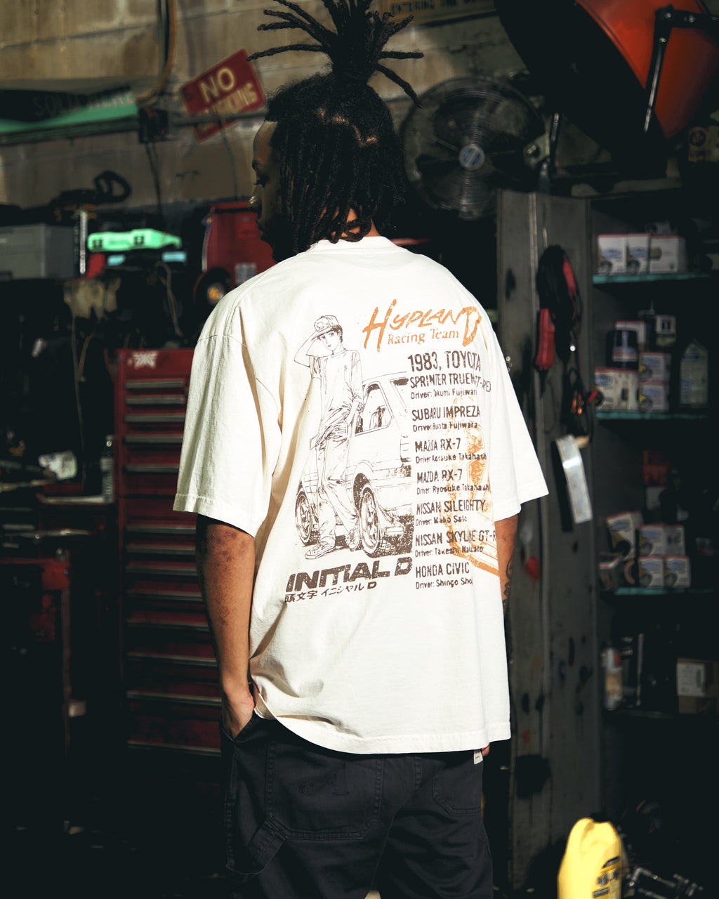 INITIAL D RACING TEAM SHIRT (CREAM)