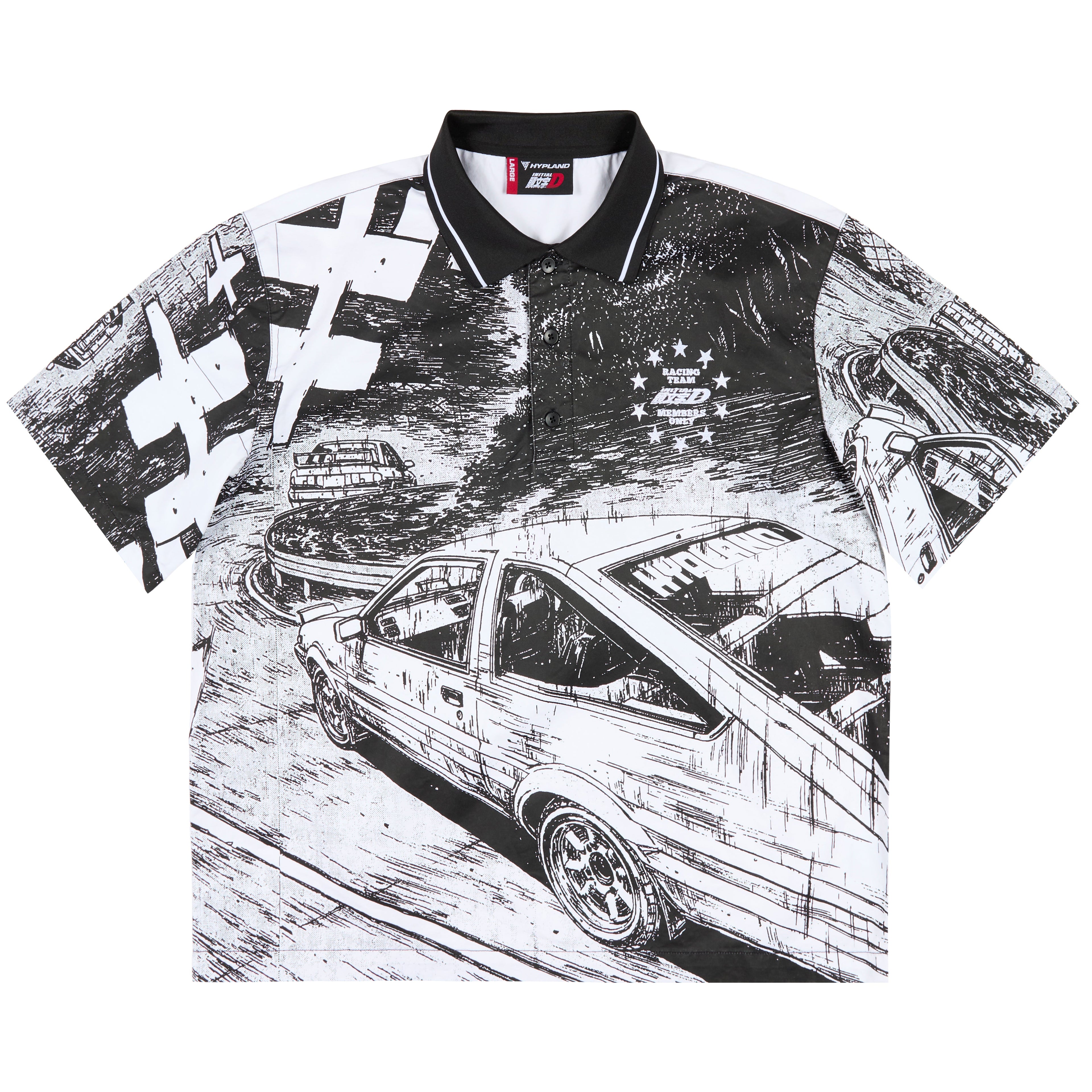 INITIAL D MANGA POLO SHIRT (BLACK)