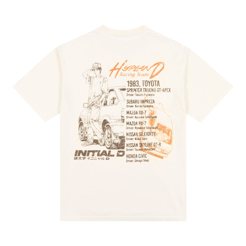 INITIAL D RACING TEAM SHIRT (CREAM)