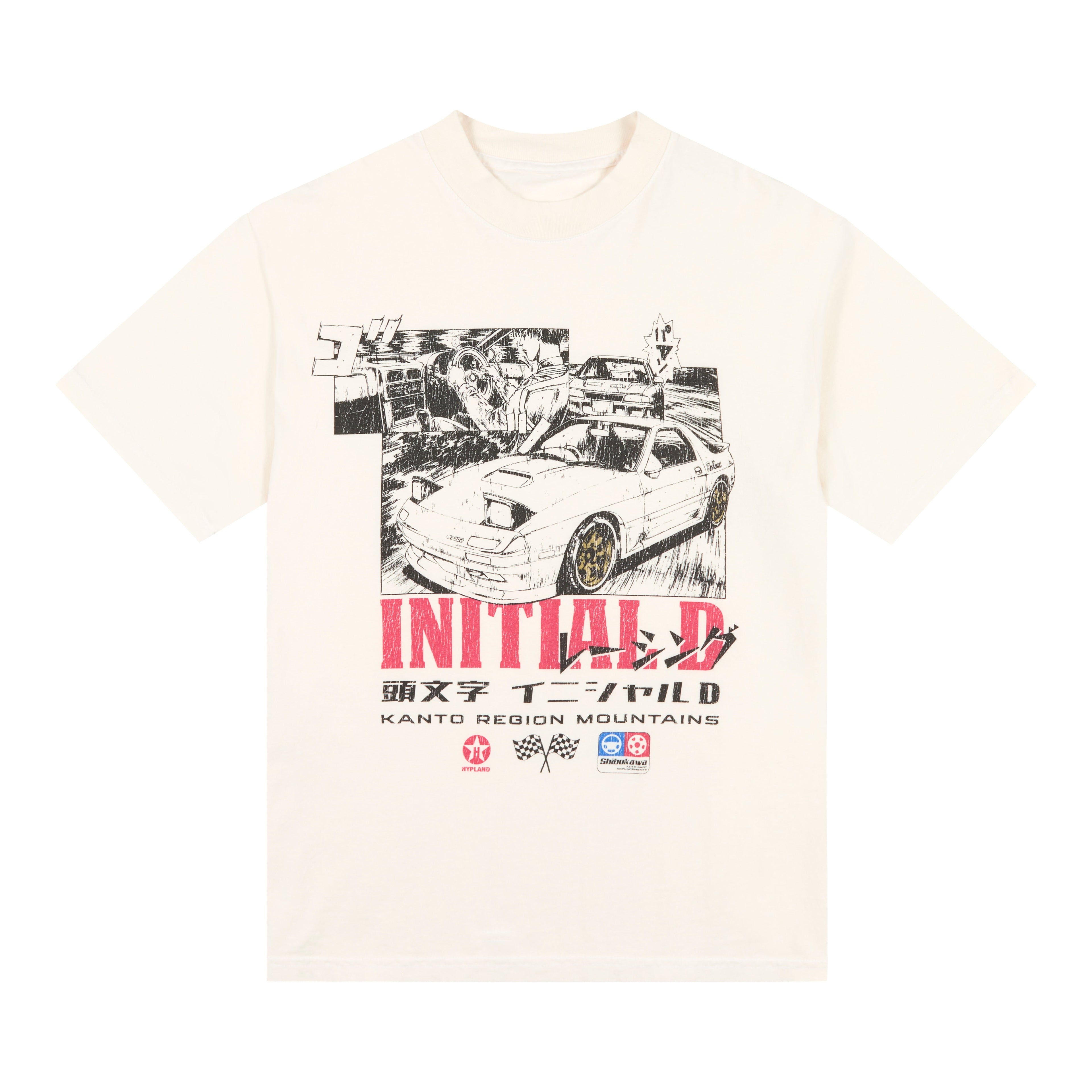 INITIAL D KANTO MOUNTAINS GAS SHIRT (CREAM)