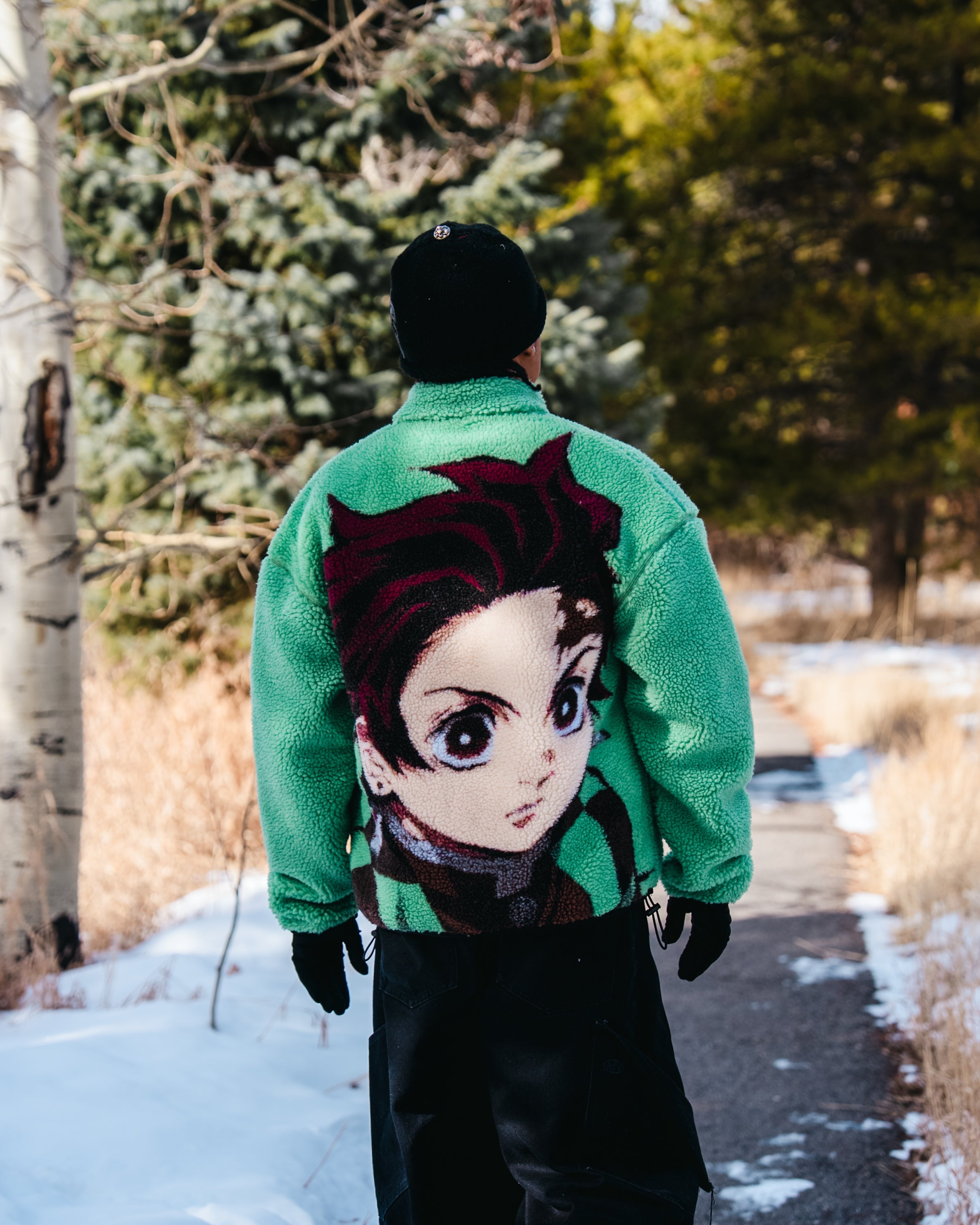 DEMON SLAYER TANJIRO SHERPA JACKET (GREEN)