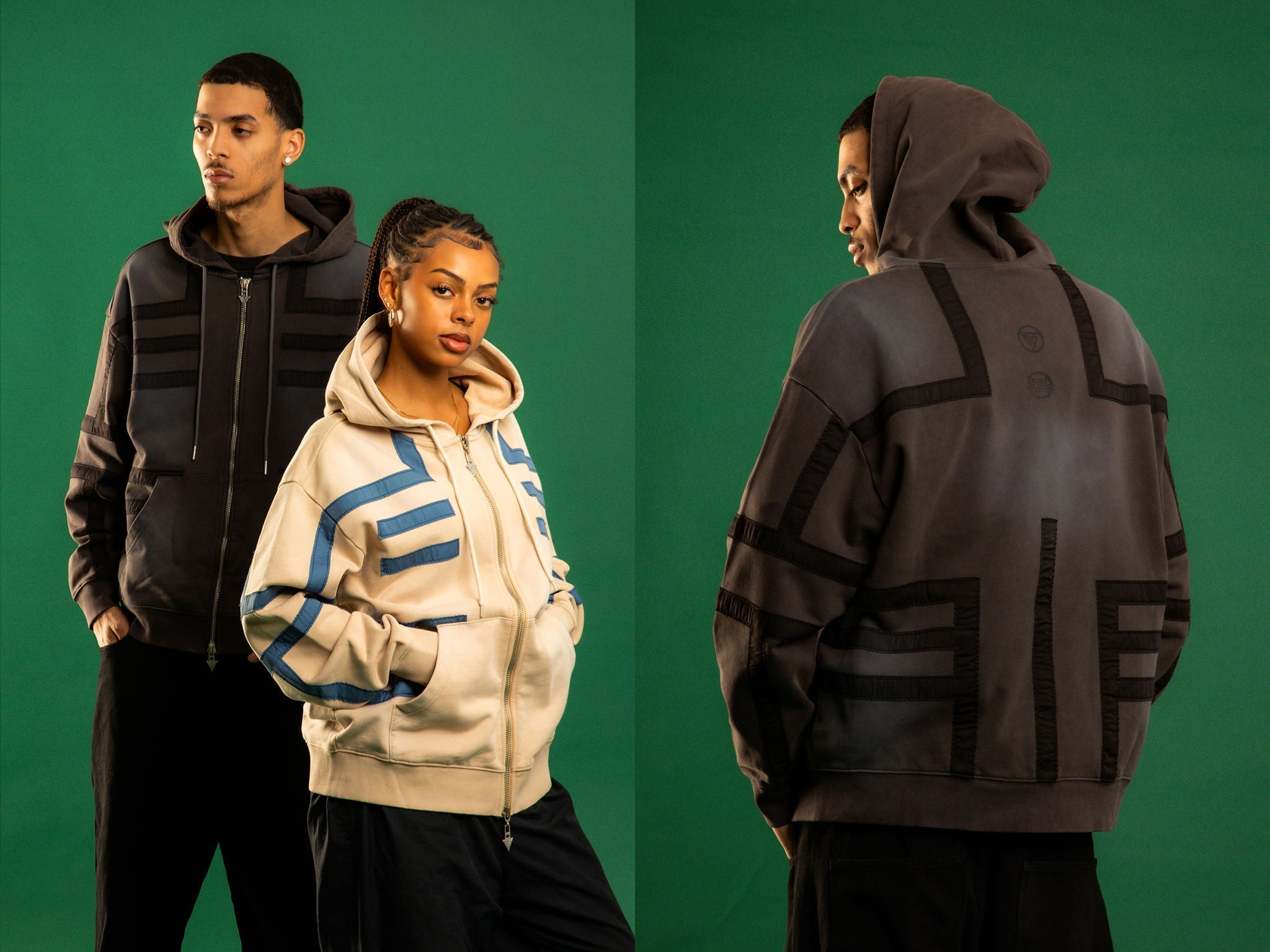 DEMON SLAYER AKAZA ZIP UP HOODIE (WASHED BLACK)