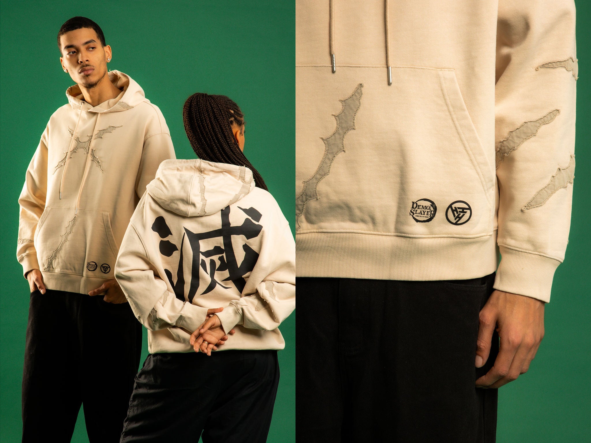 DEMON SLAYER SANEMI SCAR HOODIE (CREAM)