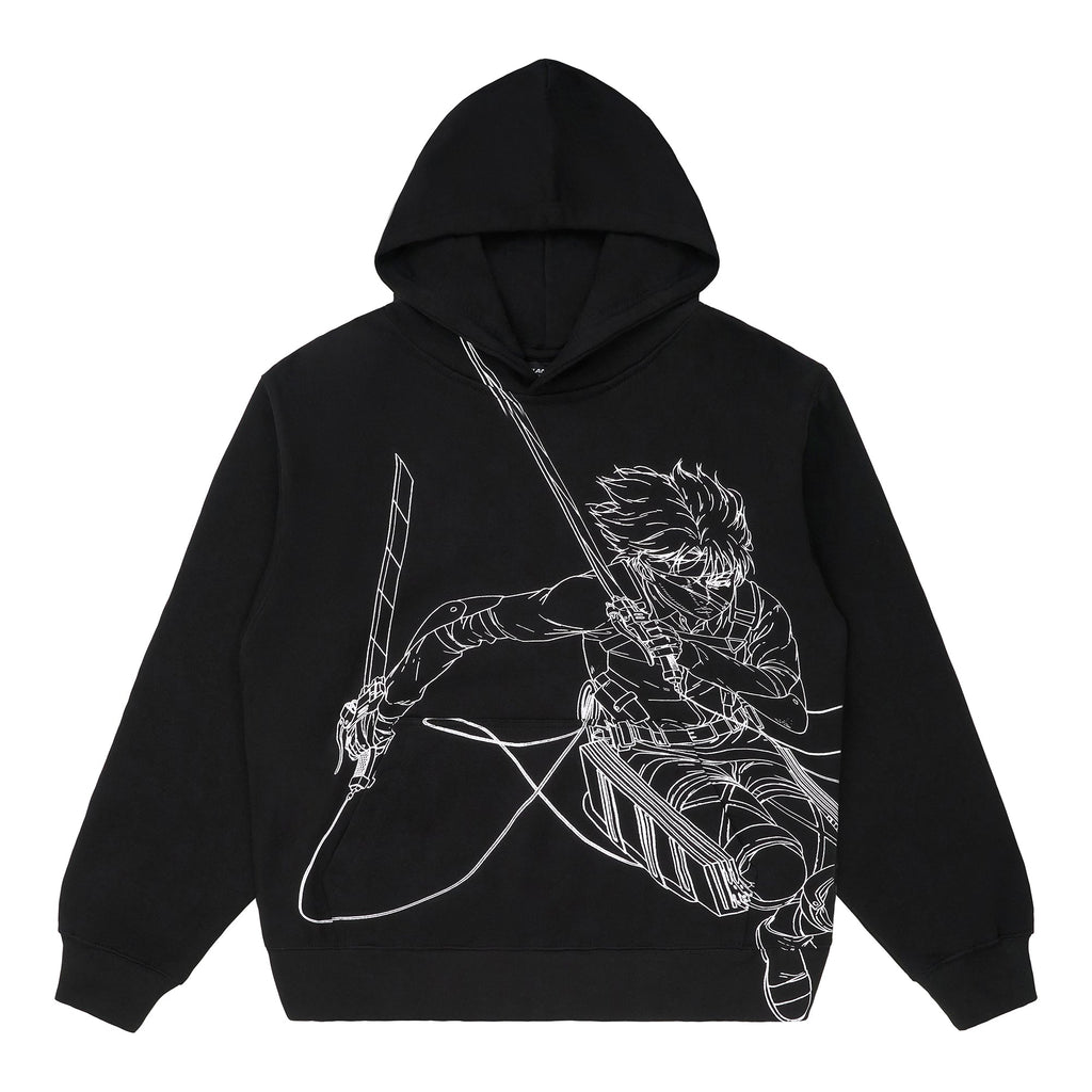 AOT LEVI LINE HOODIE (BLACK)