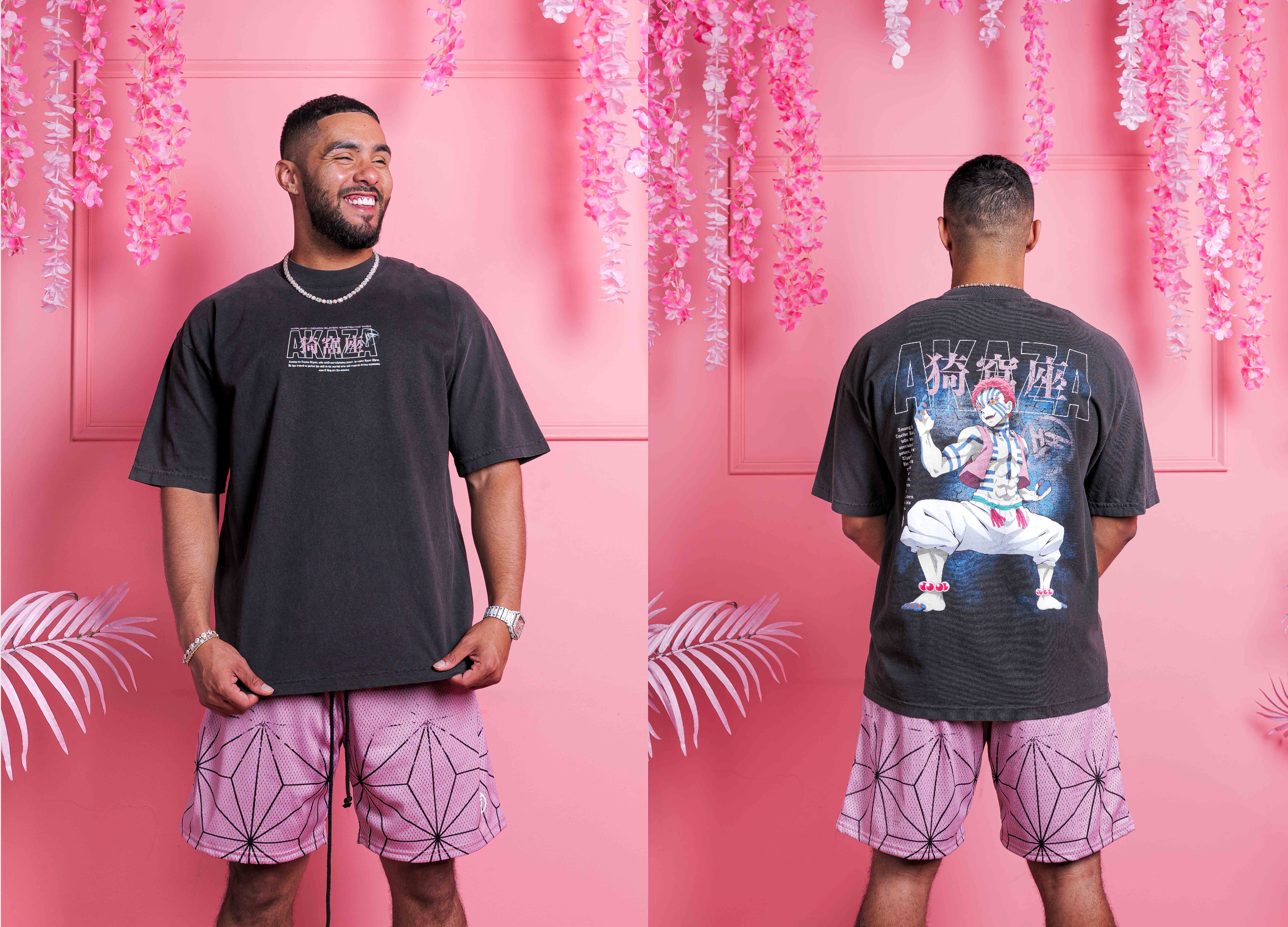 DEMON SLAYER AKAZA STANCE SHIRT (VINTAGE GREY)