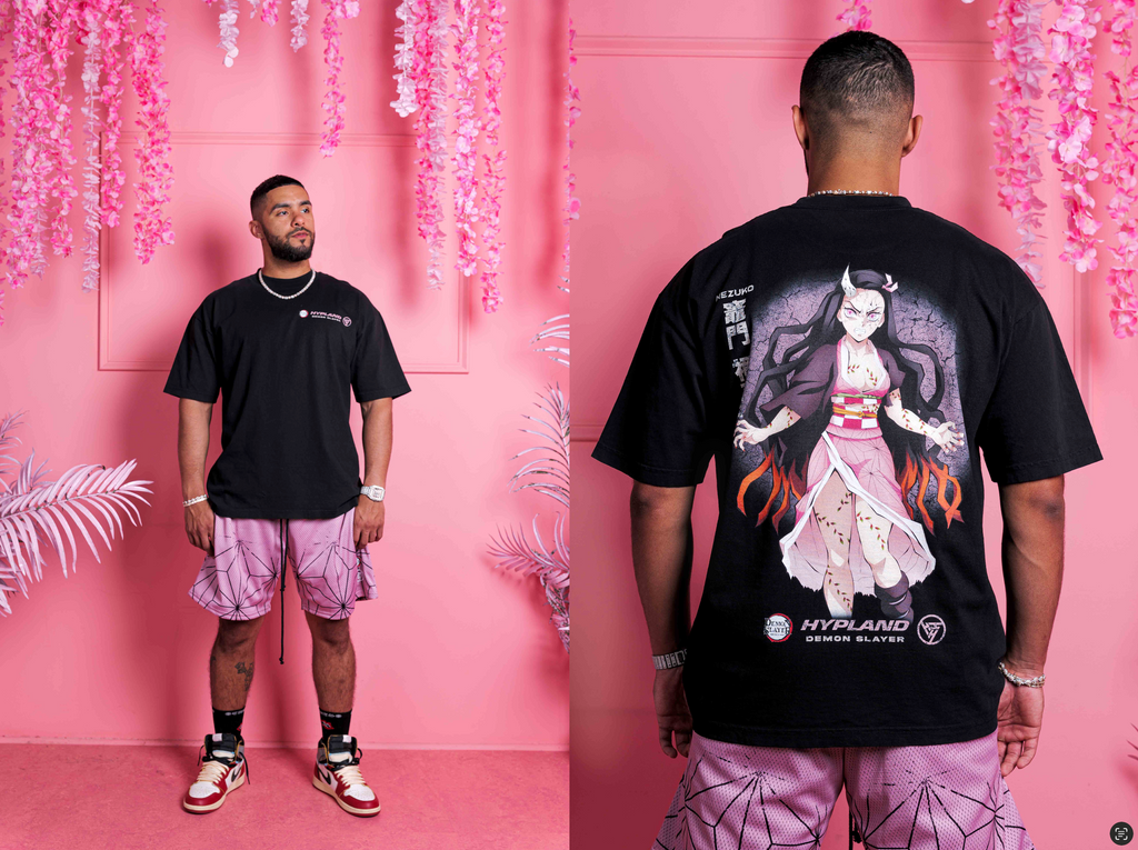 DEMON SLAYER SLAYER NEZUKO HALF DEMON SHIRT (BLACK)