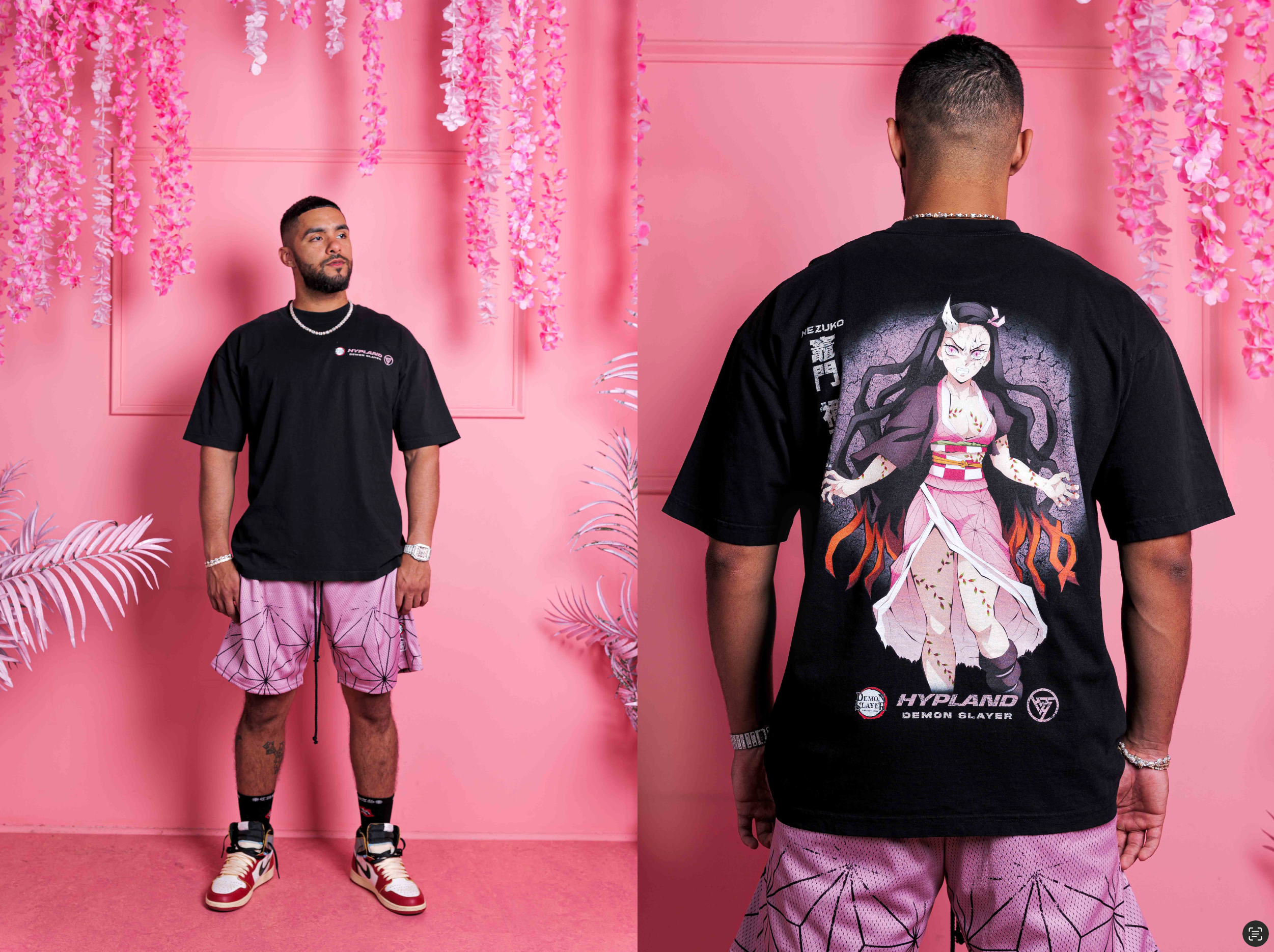 DEMON SLAYER SLAYER NEZUKO HALF DEMON SHIRT (BLACK)