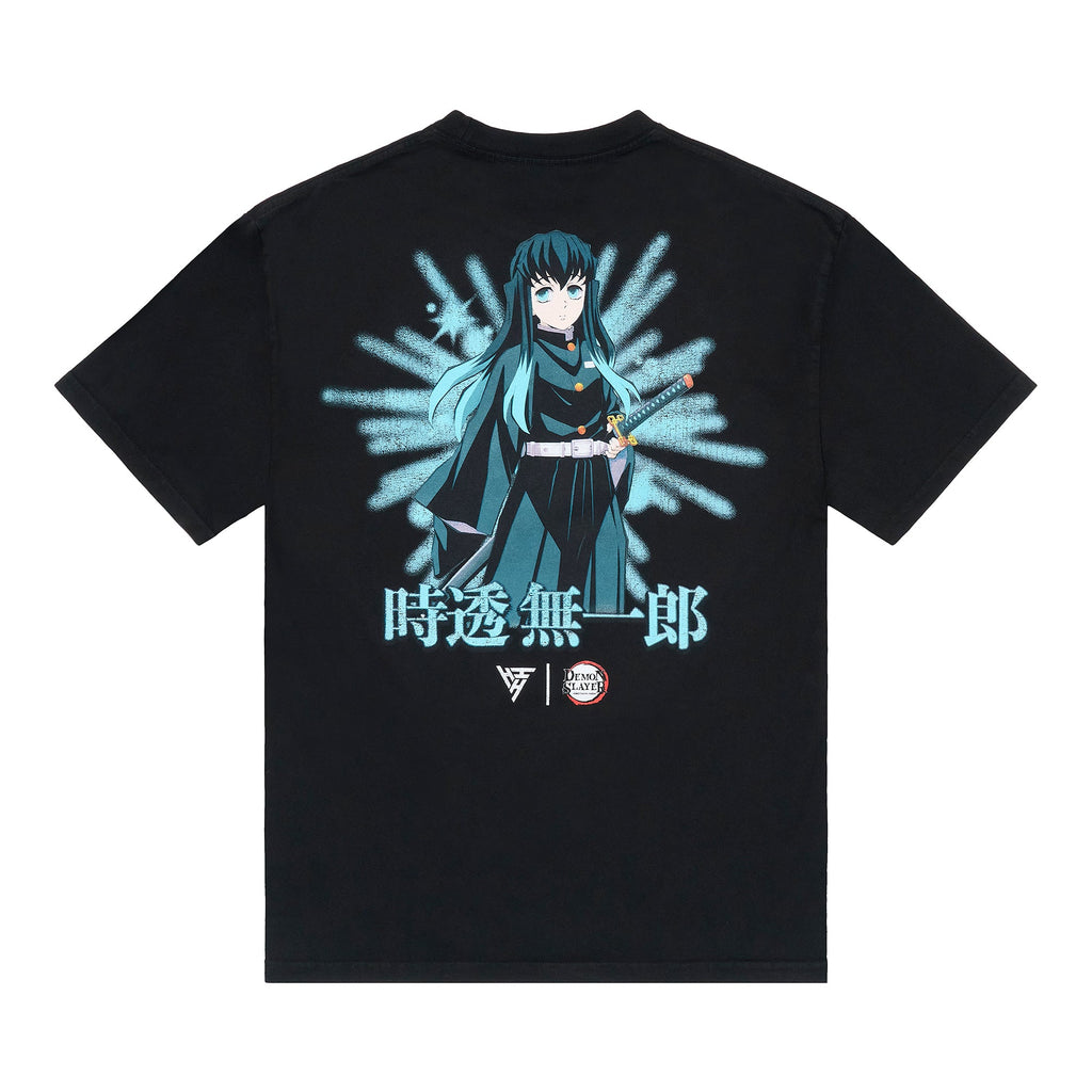 DEMON SLAYER MUCHIRO AIR BRUSH SHIRT (BLACK)