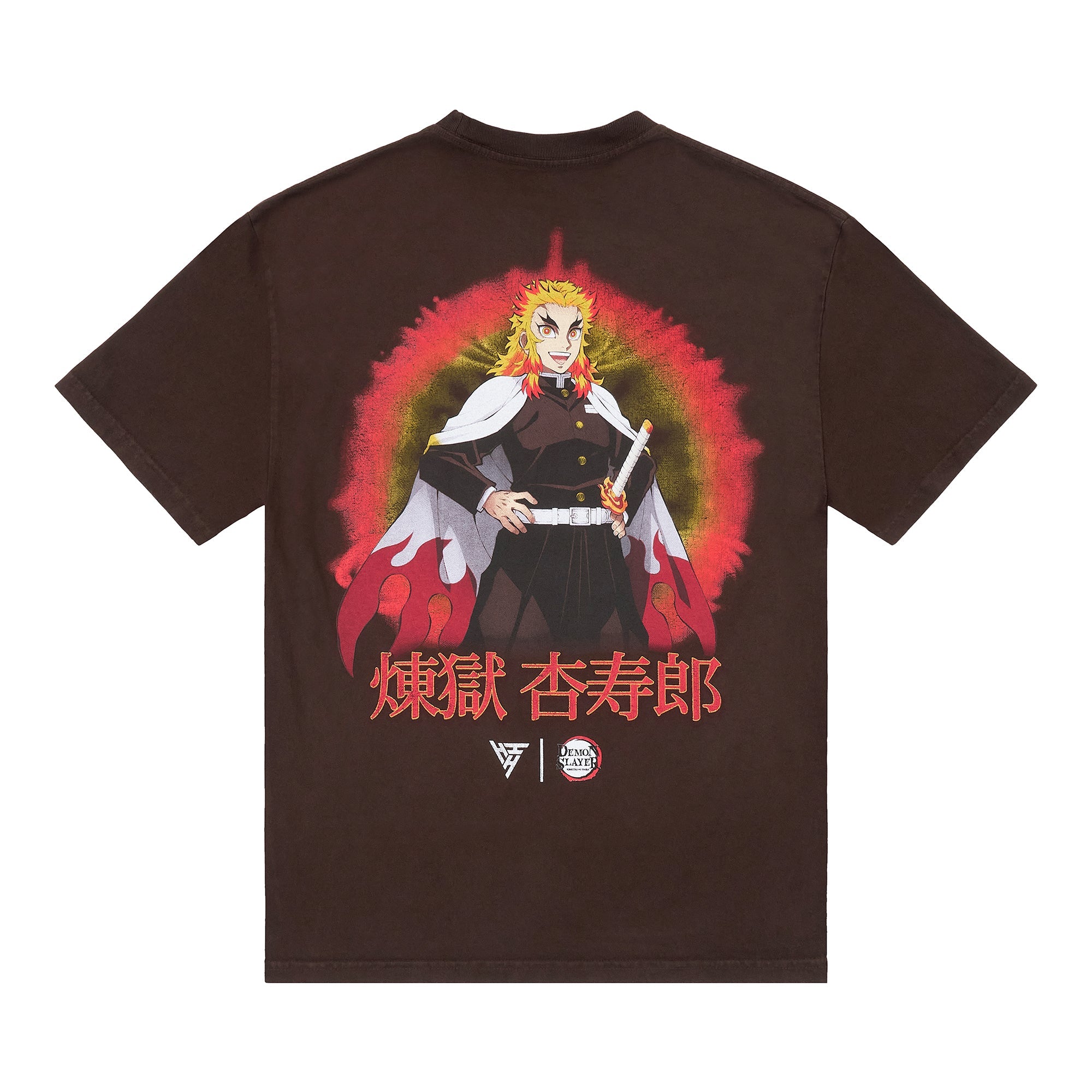 DEMON SLAYER RENGOKU AIR BRUSH SHIRT (CHOCOLATE)