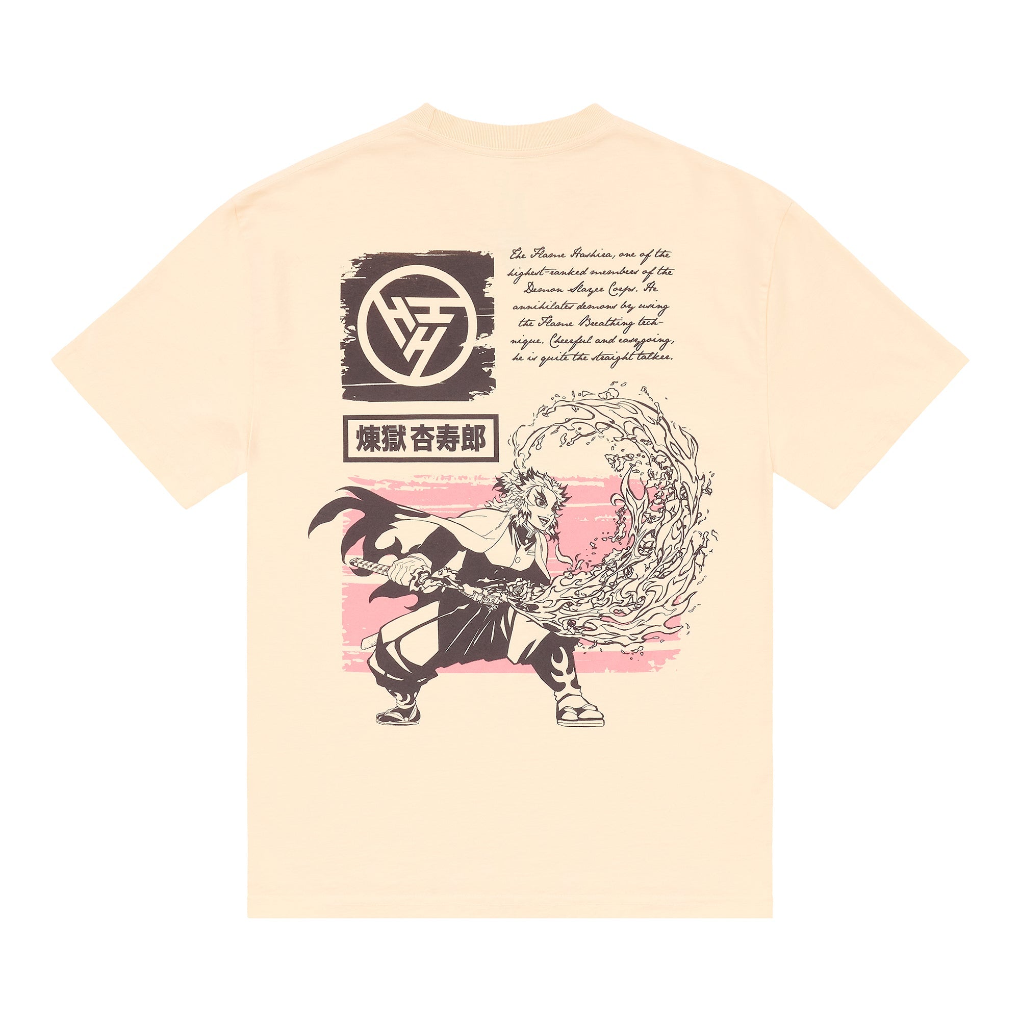 DEMON SLAYER FLAME HASHIRA SHIRT (CREAM)