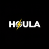 HOULA 黑底简洁闪电Logo