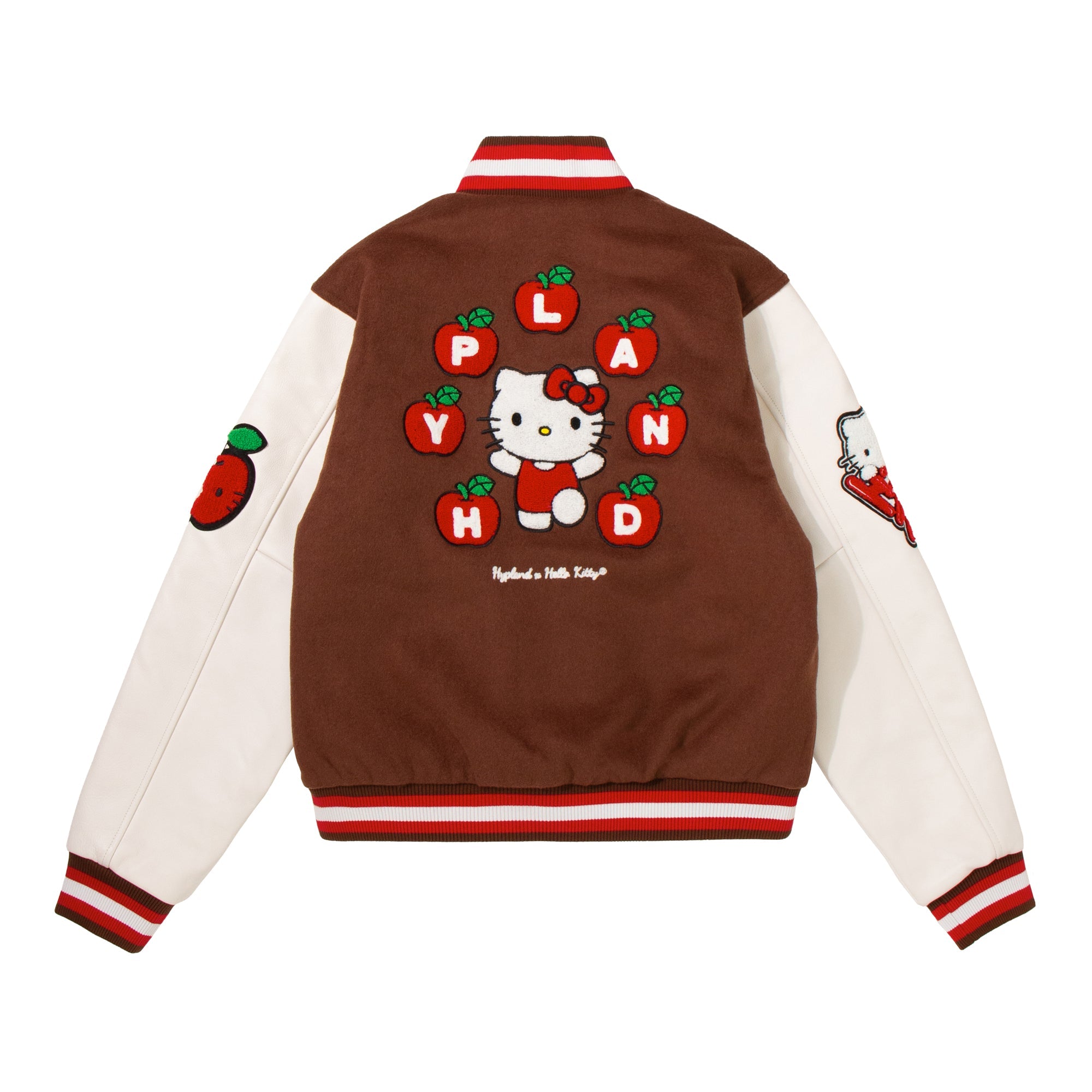 HELLO KITTY APPLES VARSITY JACKET (COFFEE)